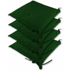 DETEX Lot De 4 Coussins Pour Chaise - Galette Dessus De Chaise 41cm - Jardin Maison Vert