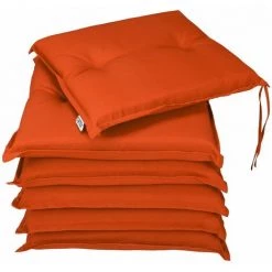 DEUBA Lot De 6 Coussins Pour Chaise / Fauteuil Couleurs Au Choix Jardin, Maison, Coussins Rembourrés Orange