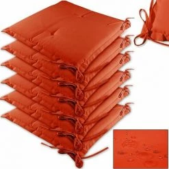 DEUBA Lot De 6 Coussins Pour Chaise / Fauteuil Couleurs Au Choix Jardin, Maison, Coussins Rembourrés Orange -France Coussin et housse de coussin Soldes Boutique 18476739 4