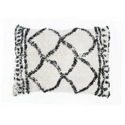 AUTRES Coussin Berbere Losange - 30 X 50 Cm - Blanc Naturel Et Noir