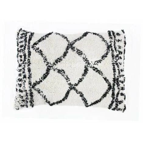 AUTRES Coussin Berbere Losange - 30 X 50 Cm - Blanc Naturel Et Noir 1 AUTRES Coussin Berbere Losange - 30 X 50 Cm - Blanc Naturel Et Noir