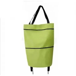 ASUPERMALL Sac A Provisions, Sacs Reutilisables Pliables, Avec Roues, Vert