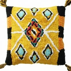 THEDECOFACTORY BERBERE COLOR - <p>Coussin 100 % Coton Esprit Berbère Jaune 45x45 - Jaune