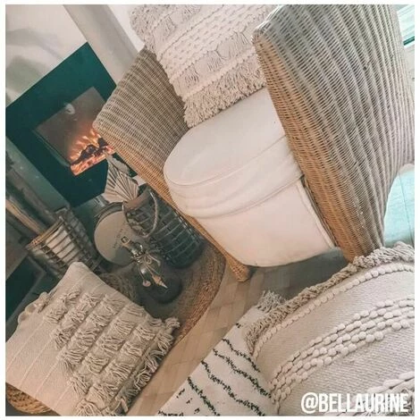 AUBRY GASPARD Coussin En Coton Bohème (Lot De 3) Lot De 3 Beige - Beige 2 AUBRY GASPARD Coussin En Coton Bohème (Lot De 3) Lot De 3 Beige - Beige – Image 2