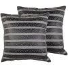 BELIANI Lot De 2 Coussin Décoratifs En Tissu Noir 45x12cm - Noir