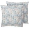BELIANI Lot De 2 Coussin Décoratifs En Tissu Bleu 45x12cm - Bleu