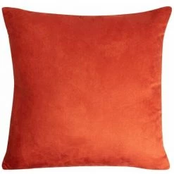 RIDEAUDISCOUNT Housse De Coussin 45 X 45 Cm Déhoussable Effet Alcantara Uni Orange - Orange