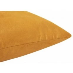 RIDEAUDISCOUNT Housse De Coussin 45 X 45 Cm Déhoussable Effet Alcantara Uni Jaune - Jaune -France Coussin et housse de coussin Soldes Boutique 23520946 3