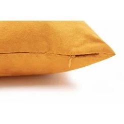 RIDEAUDISCOUNT Housse De Coussin 45 X 45 Cm Déhoussable Effet Alcantara Uni Jaune - Jaune -France Coussin et housse de coussin Soldes Boutique 23520946 4