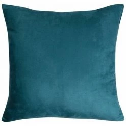 RIDEAUDISCOUNT Housse De Coussin 45 X 45 Cm Déhoussable Effet Alcantara Uni Bleue - Bleu