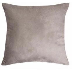 RIDEAUDISCOUNT Housse De Coussin 45 X 45 Cm Déhoussable Effet Alcantara Uni Taupe - Brun