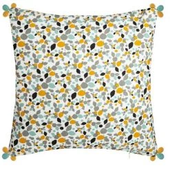 ATMOSPHERA, CRÉATEUR D'INTÉRIEUR Housse De Coussin Razzo 3 Pompons 40x40 Cm - Jaune