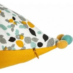 ATMOSPHERA, CRÉATEUR D'INTÉRIEUR Housse De Coussin Razzo 3 Pompons 40x40 Cm - Jaune 8 ATMOSPHERA, CRÉATEUR D'INTÉRIEUR Housse De Coussin Razzo 3 Pompons 40x40 Cm - Jaune -France Coussin et housse de coussin Soldes Boutique 23568276 4