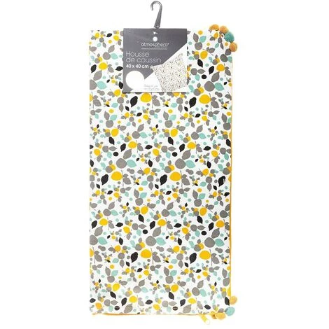 ATMOSPHERA, CRÉATEUR D'INTÉRIEUR Housse De Coussin Razzo 3 Pompons 40x40 Cm - Jaune 5 ATMOSPHERA, CRÉATEUR D'INTÉRIEUR Housse De Coussin Razzo 3 Pompons 40x40 Cm - Jaune – Image 5