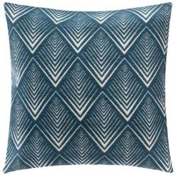 ATMOSPHERA, CRÉATEUR D'INTÉRIEUR Housse De Coussin Chenille Géométrique Bleu 40x40 Cm - Bleu