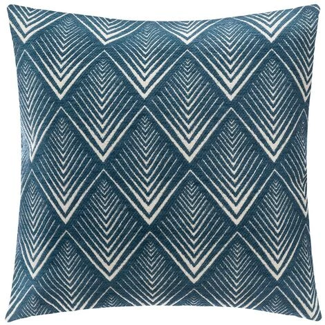 ATMOSPHERA, CRÉATEUR D'INTÉRIEUR Housse De Coussin Chenille Géométrique Bleu 40x40 Cm - Bleu 1 ATMOSPHERA, CRÉATEUR D'INTÉRIEUR Housse De Coussin Chenille Géométrique Bleu 40x40 Cm - Bleu