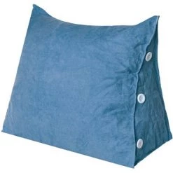 MANTA Coussin De Chevet Oreiller Dossier De Lit Souple 60 * 50 * 22cm Bleu