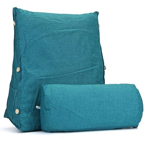 MAEREX Coussin Dos Cou Support Coton Réglable Triangle Confortable Pr Canapé Bleu 2 MAEREX Coussin Dos Cou Support Coton Réglable Triangle Confortable Pr Canapé Bleu – Image 2