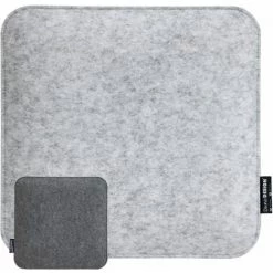 DUNEDESIGN 30mm Coussin En Feutre De Chaise 35x35cm Carré Chaud Réversible Gris