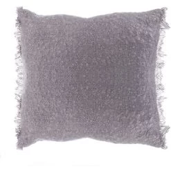 HOMEMAISON Coussin Effet Laineux à Franges Anthracite 45 X 45cm - Anthracite