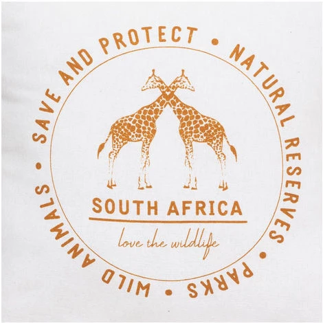 Atmosphera - Coussin Déhoussable Réversible En Coton Imprimé Safari 40 X 40 Cm - Girafe 2 Atmosphera - Coussin Déhoussable Réversible En Coton Imprimé Safari 40 X 40 Cm - Girafe – Image 2