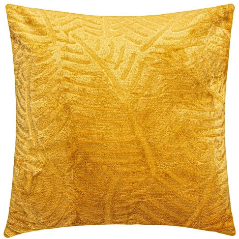 Atmosphera - Coussin Déhoussable Ocre Feuille En Relief 40 X 40 Cm - Ocre 1 Atmosphera - Coussin Déhoussable Ocre Feuille En Relief 40 X 40 Cm - Ocre