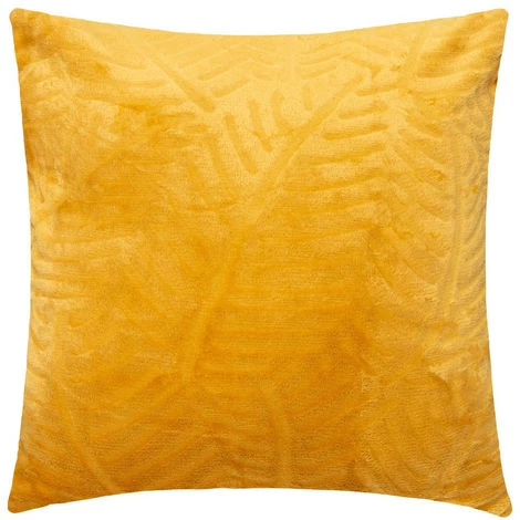 Atmosphera - Coussin Déhoussable Ocre Feuille En Relief 40 X 40 Cm - Ocre 2 Atmosphera - Coussin Déhoussable Ocre Feuille En Relief 40 X 40 Cm - Ocre – Image 2