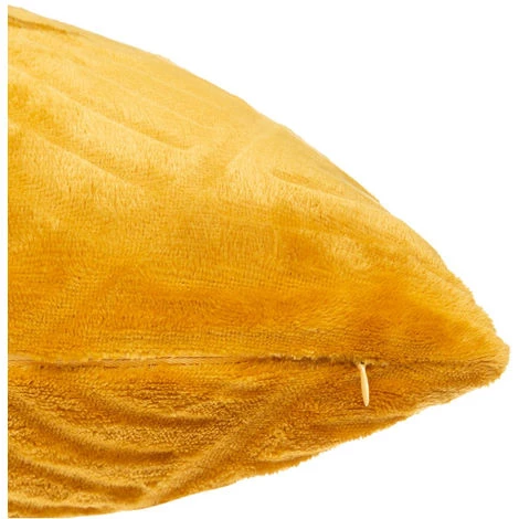 Atmosphera - Coussin Déhoussable Ocre Feuille En Relief 40 X 40 Cm - Ocre 3 Atmosphera - Coussin Déhoussable Ocre Feuille En Relief 40 X 40 Cm - Ocre – Image 3