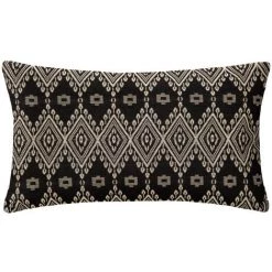 Atmosphera - Coussin Déhoussable Jacquard Noir Shine 39 X 59 Cm - Noir/doré