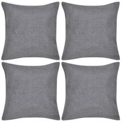 Housses De Coussin 4 Pcs Aspect De Lin Anthracite 50x50 Cm VidaXL