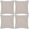 HOMMOO 4 Housses De Coussin En Coton 40 X 40 Cm Beige HDV00547