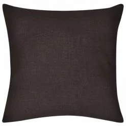 Hommoo Housse De Coussin En Coton 4 Pcs 80 X 80 Cm Marron HDV00552 -France Coussin et housse de coussin Soldes Boutique 24990268 3