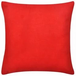 Hommoo Housse De Coussin En Coton 4 Pcs 40 X 40 Cm Rouge HDV00553 -France Coussin et housse de coussin Soldes Boutique 24990273 3