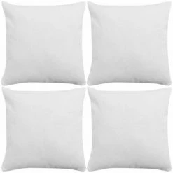 Hommoo Housse De Coussin 4 Pcs Aspect De Lin Blanc 40 X 40 Cm HDV00988