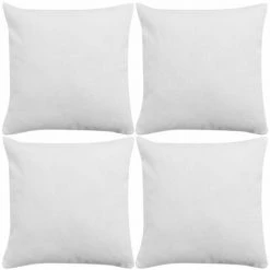Hommoo Housse De Coussin 4 Pcs Aspect De Lin Blanc 80 X 80 Cm HDV00990