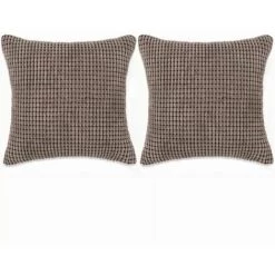 Hommoo Jeu De Coussin 2 Pcs Velours 45 X 45 Cm Marron HDV01941