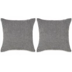 Hommoo Jeu De Coussin 2 Pcs Velours 45 X 45 Cm Gris HDV01944