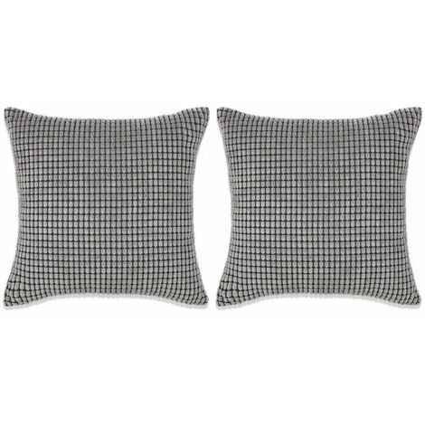 Hommoo Jeu De Coussin 2 Pcs Velours 45 X 45 Cm Gris HDV01944 1 Hommoo Jeu De Coussin 2 Pcs Velours 45 X 45 Cm Gris HDV01944