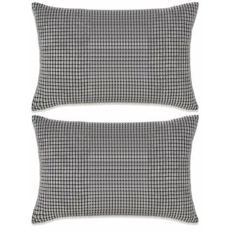 Hommoo Jeu De Coussin 2 Pcs Velours 40 X 60 Cm Gris HDV01945 1 Hommoo Jeu De Coussin 2 Pcs Velours 40 X 60 Cm Gris HDV01945