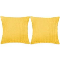 Hommoo Jeu De Coussin 2 Pcs Velours 45 X 45 Cm Jaune HDV01959
