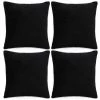 Hommoo Housse De Coussin 4 Pcs Velours 80 X 80 Cm Noir HDV01979