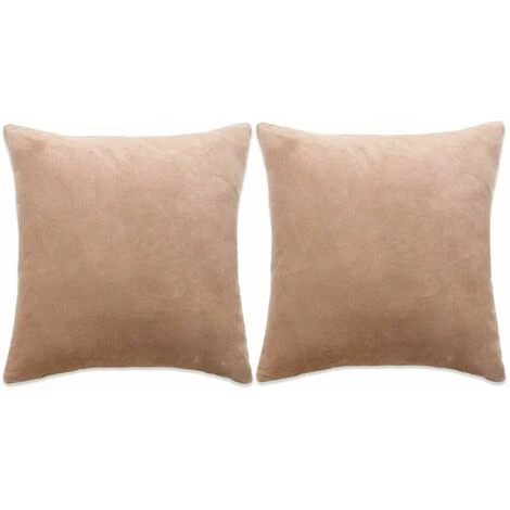 Hommoo Jeu De Coussin 2 Pcs Velours 45 X 45 Cm Beige HDV01986 1 Hommoo Jeu De Coussin 2 Pcs Velours 45 X 45 Cm Beige HDV01986