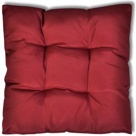 Hommoo Coussin De Siege Rembourre 80x80x10 Cm Bordeaux HDV26329 2 Hommoo Coussin De Siege Rembourre 80x80x10 Cm Bordeaux HDV26329 – Image 2