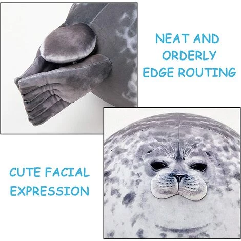 BARES Oreiller De Phoque, Peluche Moelleuse Douce Ocean Animal, Coussin En Peluche Cutton, Jouet Mignon Pour Les Enfants 4 BARES Oreiller De Phoque, Peluche Moelleuse Douce Ocean Animal, Coussin En Peluche Cutton, Jouet Mignon Pour Les Enfants – Image 4