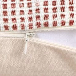 BARES Boho Housse De Coussin Tufting Pompon - Housses De Coussin Carrées Géométrique Tricoté Taie D'oreiller Tissé Avec Fermeture à Glissière Invisible Pour Canapé Et Lit Salon 45cmX45cm (Bleu) -France Coussin et housse de coussin Soldes Boutique 25277248 5