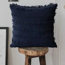 BARES Lot De 2 Housse De Coussin Boho Coton Lin Rayé MotifJacquard Taie D'oreiller Jet Housse De Coussi Décoratif Pour Chaise Voiture Canapé Et Lit Salon (Bleu Marine, 45cmx45cm) 9 BARES Lot De 2 Housse De Coussin Boho Coton Lin Rayé MotifJacquard Taie D'oreiller Jet Housse De Coussi Décoratif Pour Chaise Voiture Canapé Et Lit Salon (Bleu Marine, 45cmx45cm) -France Coussin et housse de coussin Soldes Boutique 25277300 5