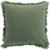 HOMEMAISON Coussin Déhoussable à Franges Kaki 45 X 45cm