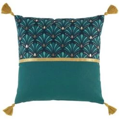 HOMEMAISON Coussin Style Art Déco Bleu 40 X 40cm - Bleu
