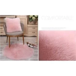 BEARSU Housse De Coussin Rose Fausse Fourrure Deluxe Décoratif Canapé Chambre Lit Super Doux Peluche Mongolie Taie D'oreiller La Tente De Siège De Voiture De Sofa 50X50cm Lot De 1 -France Coussin et housse de coussin Soldes Boutique 25540199 3