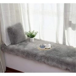 BEARSU Housse De Coussin Gris Fausse Fourrure Deluxe Décoratif Canapé Chambre Lit Super Doux Peluche Mongolie Taie D'oreiller La Tente De Siège De Voiture De Sofa 50X50cm Lot De 1 -France Coussin et housse de coussin Soldes Boutique 25540208 3